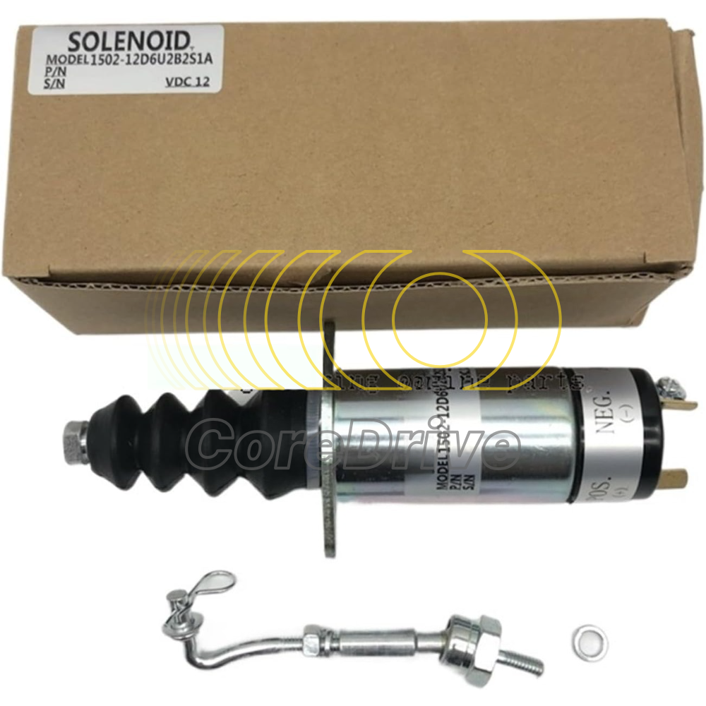 12V Fuel Stop Solenoid Valve 1502-12D6U2B2S2A For Caterpillar CAT 226 236 246