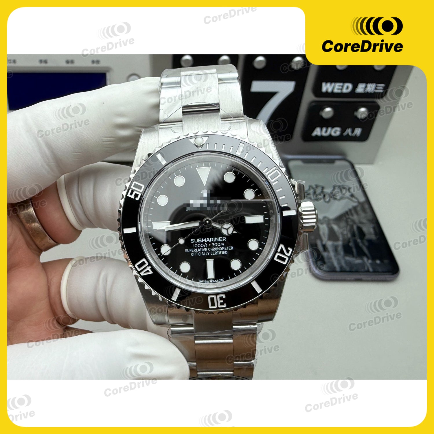 1900+Black water ghost dial+steel strap