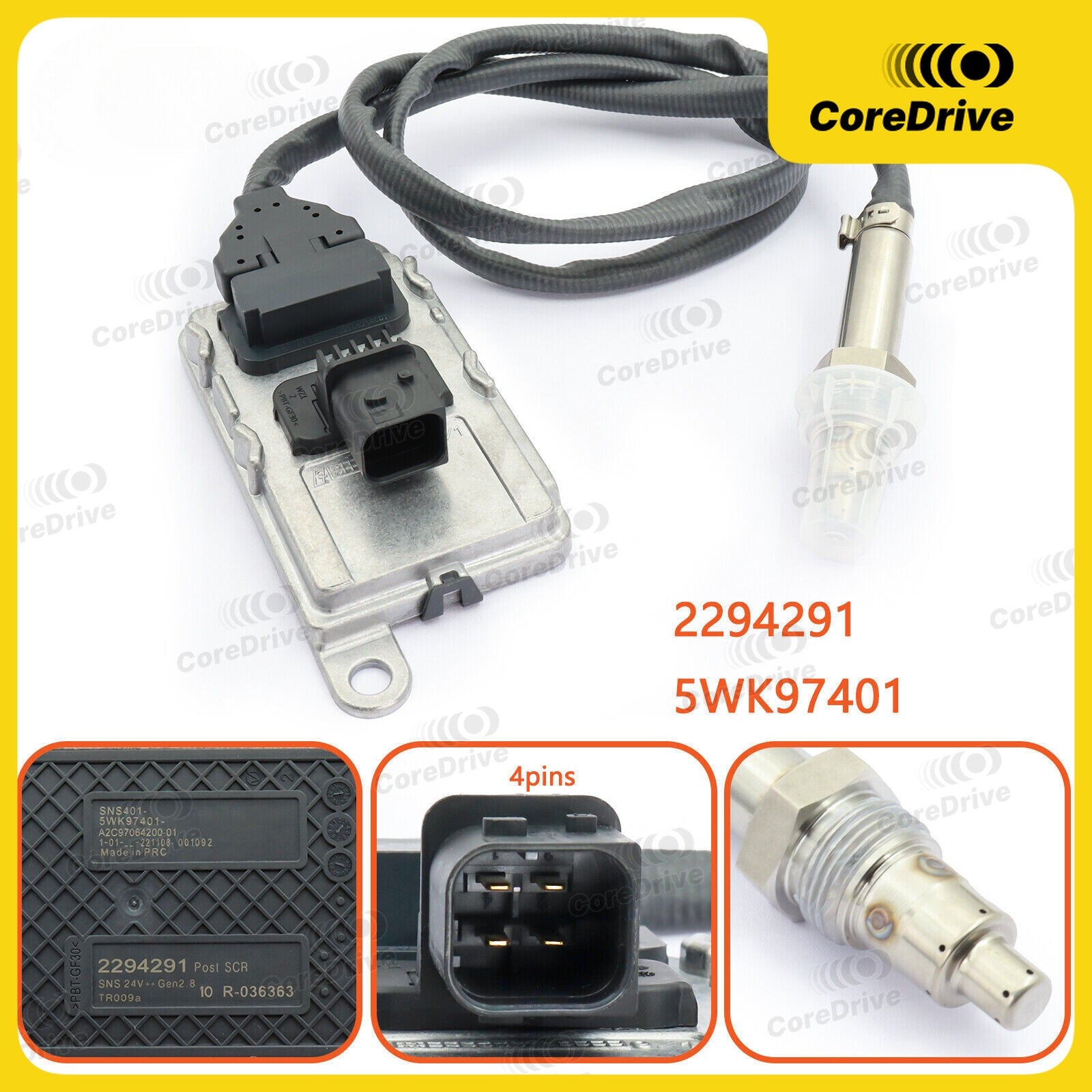 Nox Sensor 2294291 compatible Scania Trucks Bus Coach 5WK97401 2296801 2247381