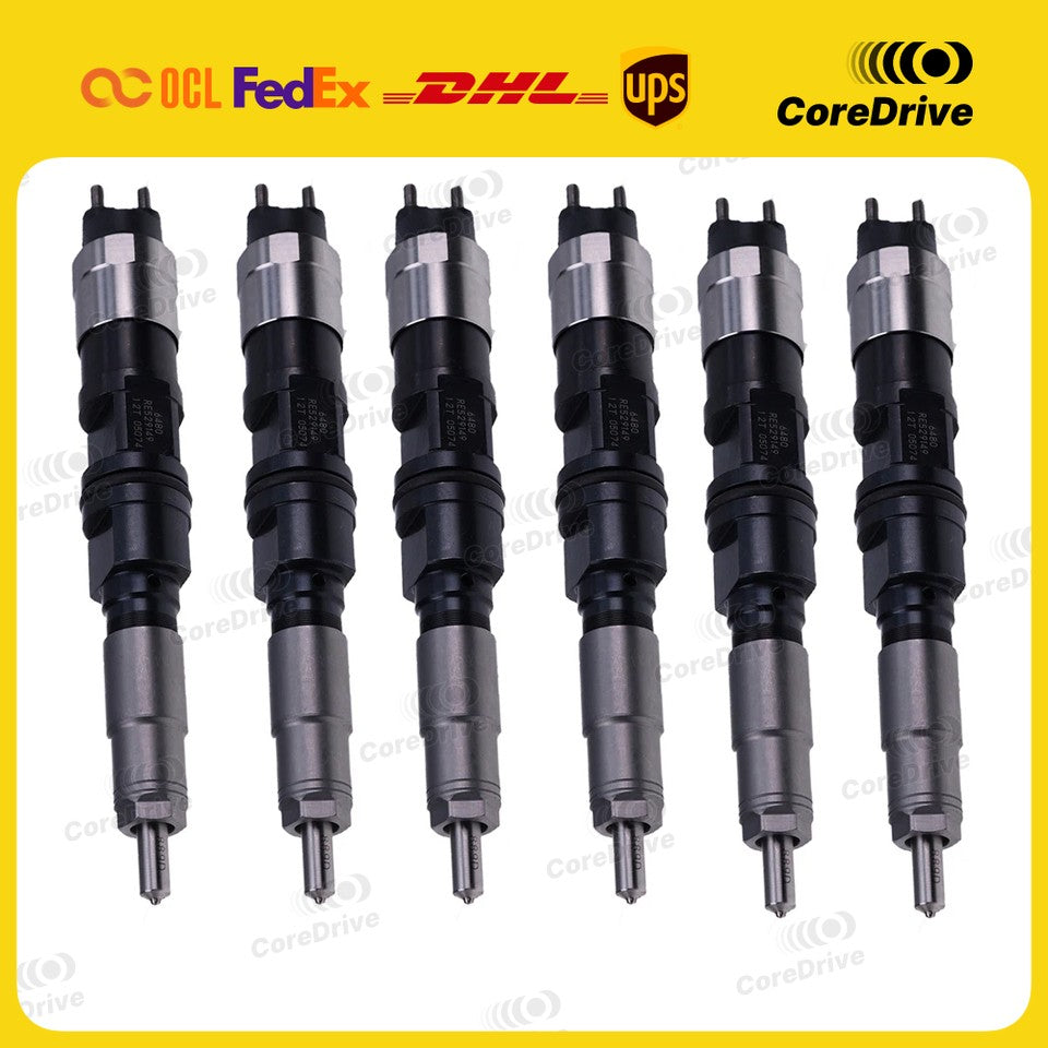 6X Fuel Injector DZ100221 SE501947 Compatible John Deere260E 310E 670G 672G 770G